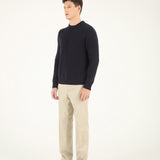 Cotton Knit Sweater - Navy