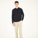 Cotton Knit Sweater - Navy