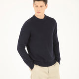 Cotton Knit Sweater - Navy
