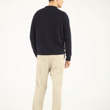 Cotton Knit Sweater - Navy