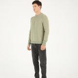 Cotton Knit Sweater - Light Green
